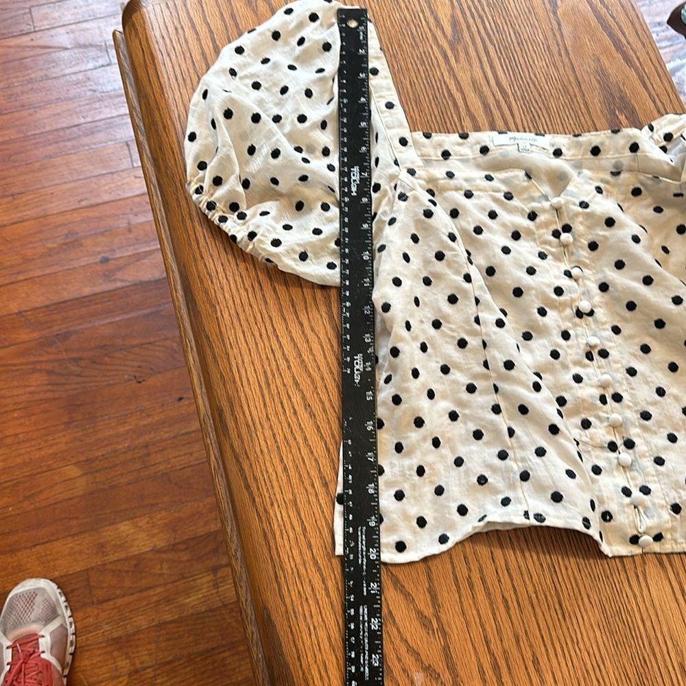 Madewel square neck embroidered polkadot top - Picture 7 of 8